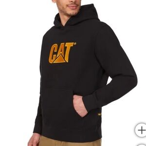 Caterpillar Cotton Black Sweatshirt Hoodie with Logo S NEW Costco